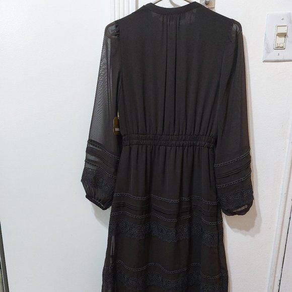 Ryegrass Color Chocolate Torte Long Sleeve Dress Dark Brown Size X Small - Picture 13 of 16
